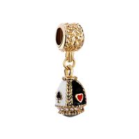 Faberge egg pendant playing cards dangle Easter Day charm European spacer bead fit Pandora Chamilia Biagi charm bracelet