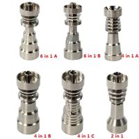 Titanium Nail 10mm&14mm&19mm Joint 2 IN 1 4 IN 1 6 IN 1 Domeless Titanium Nail For Male and Female DHL