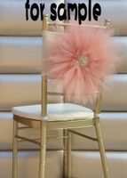 Sample Of 2015 Wedding Chair Covers 3D Tulle Flower Chair Sashes Beautiful Wedding Accessories Fastion Pink Chair Decorations