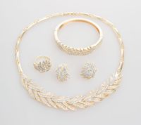 Afrikaanse sieraden ketting armband ring oorbel mode 18K vergulde mooie kristallen vrouwen bruiloft accessoires sieraden