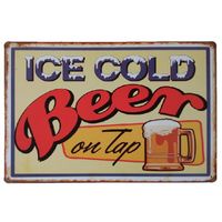 Ледяное пиво на кране старинные домашнего декора ретро жестяной знак деревенский металлический налет прохладный металлическая пластина металлический плакат
