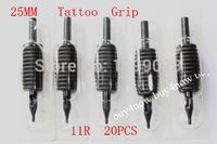 Groothandel-20 stks 11R wegwerp tattoo grip 1 ") 25mm tattoo buizen ronde grip siliconen buis voor tattoo machine gratis verzending