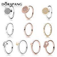 Amantes en forma de corazón para las mujeres DORAPANG moda 925 anillo de plata esterlina encantos populares anillo de bodas Autograph anillos de la joyería de bricolaje