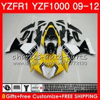 Carrosserie voor Yamaha YZF Geel Zwart 1000 R 1 YZF-1000 YZF-R1 09 12 Body 85NO6 YZF1000 YZFR1 09 10 11 12 YZF R1 2009 2010 2011 2012 Kuip