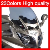 23Colors Motocykl Windscreen dla Yamaha FJR1300 01 02 03 04 05 2005 FJR 1300 2001 2002 2003 2003 2004 2005 Chrome Black Clear Smoke Sildshield