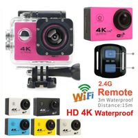4K Sports Camera HD 1080P Action Kameror Hjälmkameror Vattentät Sport DV Cykelskate Recording Camcorde med 2,4 g fjärrkontroll JBD-M9