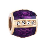 Fashion Jewelry Faberge Egg Hand Enameled Crystal Metal Slider Charms European Spacer Bead Fits Pandora Bracelet