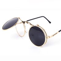 خمر جولة الوجه حتى مصمم steampunk نظارات معدنية oculos دي سول النساء طلاء الرجال الرجعية دائرة نظارات الشمس 12 قطعة / الوحدة مجانية