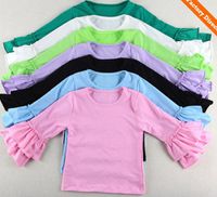 Sıcak Satış Çocuklar Giyim Harem Tops Bebek Fırfır Gömlek Kızlar Fırfır Kıyafet Uzun Kollu Ins Kızlar Fırfır Tutu Tops 1-8Y
