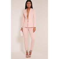 Светло-розовый набор женские деловые костюмы Blazer стройная женская офисная форма 2 (куртка + брюки) на заказ
