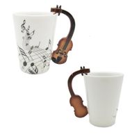 Love Music Violin Notes Houdt Thee Koffie Melk Keramische Bone China Mok met Handgrip Beste Kerst Gift met Gift Box White