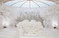 Nouveau blanc accessoires de mariage route fleur stade fond décoration fleur blanc Ginkgo biloba artificiel feuilles blanches