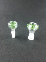 Joint femelle bol en verre de couleur verte verre bol Bong pour verre à eau Pipes en verre Bongs livraison gratuite