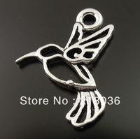 100 sztuk Antique Silver Hummingbird Bird Fly Charms Wisiorki Do Tworzenia Biżuterii Ustalenia Europejskie Bransoletki Handmade Rzemiosła Akcesoria DIY