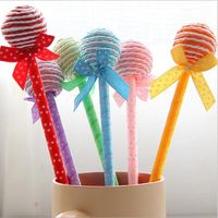 Gorąca sprzedaż 24 sztuk / partia Hurtownie Kawaii Lollipop Design Plastikowe Długopisy Długopisy do pisania Caneta Penne Penne Canetinhas Articulos Oficjatywa