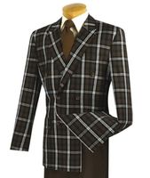 Fashion Men&#039;s brown window glass double-breasted 6 button classic men&#039;s office suit 2 (jacket + pants) custom made