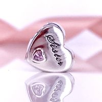 Großverkauf Der Liebes-Charme der Schwester Sterling Silber mit rosa Cz Fit für Armband und Halskette 791946PCZ