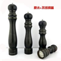 Black Classical Wood Wooden Peppermill Shaker Pepper Spice S...