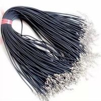 Black Wax Leather Snake Necklace 45cm 60cm Cord String Rope ...