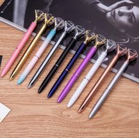 Kawaii Kristal Top Kalemler Ballpen Moda Kız Okul Ofis Için 19 Karat Büyük Elmas Tükenmez Kalemler Kalemler Ofis Malzemeleri
