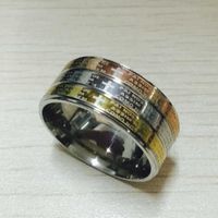 Ampia oro argento 316L acciaio di titanio di rosa placcato anello di Christian Lettera bibbia di nozze d'argento da uomo anello di banda delle donne