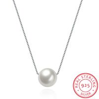 Venta al por mayor Real 925 plata esterlina collar de perlas colgante mujeres moda fiesta joyería regalo de Navidad envío gratis