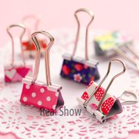 cute creative stationery binder clips color office paper cli...