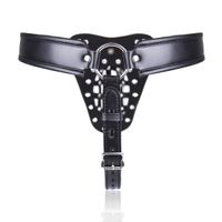 Dispositif de chasteté masculin Dispositifs de retenue de ceinture de chasteté réglables, modèle-T SM Bondage avec Pantalon de chasteté avec fiche vaginale anale