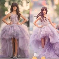 Classy High Low tiered girls pageant Dresses Special Occasio...