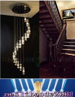 K9 Crystal Rod Spiral Luz de techo moderno Creativo LED Loft Chandelier Sala de estar Bar Bar Light Fixture WL00