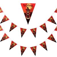 ハロウィーンの装飾紙の三角形の旗ペナントバナーカーニバルガーランドスカルバットゴーストスパイダー怖いクラブバーショップパーティーの装飾お祝い