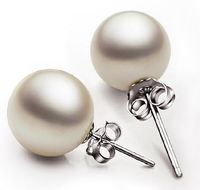 Hot 925 Sterling Silver Pearl Kolczyki Biżuteria Romantyczny urok Proste 6/8/10 mm Luksusowy Pearl Ball Stud Kolczyk dla kobiet