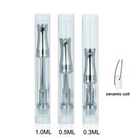 Pyrex Glass vape tank disposable 510 Cartridge Thick oil Vaporizer with Ceramic Coil for 280mah buttonless Bud touch e cig Battery DHL free