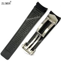 Zespół Zegarek Zlimsn Sport Zegarek Zegarek 22mm 24mm Watchbands Czarny Nurkowanie Silikonowe Gumowe Otwory Watch Band Strap Black Golden Watchbands