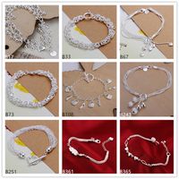 Matte beads heart hanging shoe bag sterling silver plated Ch...