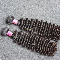 Betyg 9a Bästsäljande Malaysiska Human Hair Extension Obehandlad Naturlig Färg 3PC / Lot Djupa Wave Hair Weaves Gratis frakt