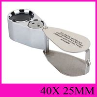 All-Metal MicroScope LED Currency Detecting Jewelry Starnifier Identifiera typ 40x25mm Juvel Illuminerande loupor Portabla handhållna mikroskop nr.9890