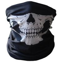 Hurtownia-Yimistar # 4066D Rowerowa Ski Czaszka Pół Twarzy Maska Ghost Black and White Druku Szalik Multi Użyj cieplejszy