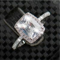 Big Promotion 3ct Real 925 Silver Ring SWA Element blanco imitado Anillos de Diamante Para Las Mujeres Al Por Mayor Joyería de Compromiso de Boda Nuevo