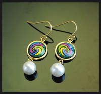 allen memorial series drop earrings 18k goldplated enamel ea...