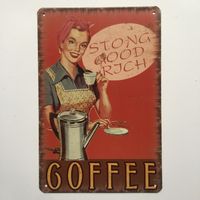 Кофе ретро старинные металл олова знак плакат для человека пещера гараж потертый шик стикер стены кафе-бар home decor