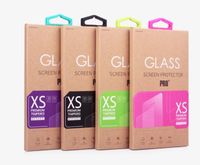 Kraftpapier Box Farbe Label Haken Für ausgeglichene Glas-Schirm-Schutz-Kleinkasten-Paket Verpackungskästen für iphone 6S Plus-Samsung S7 Rand