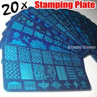 NOUVEAU 20pcs XL PLEIN Stamping Stamp Plate Plate Design Design Image Disc Stencil Transfert Polonais Imprimer Modèle QXE01-20