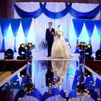 2018年の高級結婚式の背景の装飾の鏡のカーペットゴールドシルバーの二重サイドアイルランナー