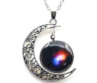 10 Mix styles Newest Vintage starry Moon Necklaces Outer spa...