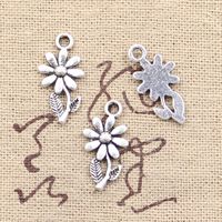 200pcs Charms fiore 19 * 10mm Antique rendendo pendente misura, Vintage argento tibetano, collana braccialetto fai da te