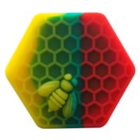 Un design unique! 5pcs / lot abeille mellifère hexagone silicone Container Jars Container silicone pour l'huile Crumble miel Cire Jars silicone Dab