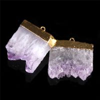 Natural Rough Quartz Purple Amethyst Nugget Beads Pendants Square Geode Crystal Druzy Druse Cluster Healing Specimen Natural Stones Minerals
