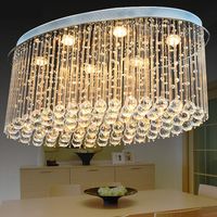 Nouveau design brevet ovale lustres en cristal K9 cristal moderne led lustre éclairage pendaison lampes pour salle à manger villa hôtel maison