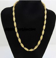 mejor compra bien joyería de oro amarillo Heavy envío gratuito mens 24k amarillo sólido collar de cadena de GF oro ancho 7mm longitud 50cm peso 36.5g
